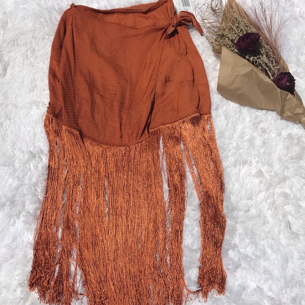 FORE/Bloomingdale’s Women’s Fringed Faux Wrapped Midi-skirt